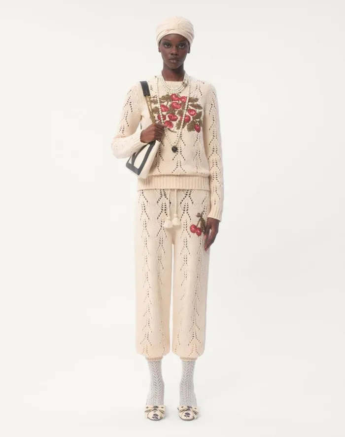 Valentino Knitwear Woman Embroidered Wool Sweater For Woman In Multicolor Multicolor Valentino Knitwear Woman Embroidered Wool Sweater For Woman In Multicolor Multicolor