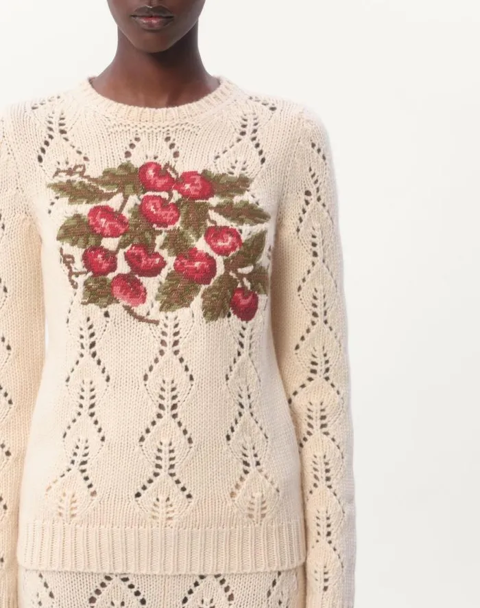 Valentino Knitwear Woman Embroidered Wool Sweater For Woman In Multicolor Multicolor Valentino Knitwear Woman Embroidered Wool Sweater For Woman In Multicolor Multicolor