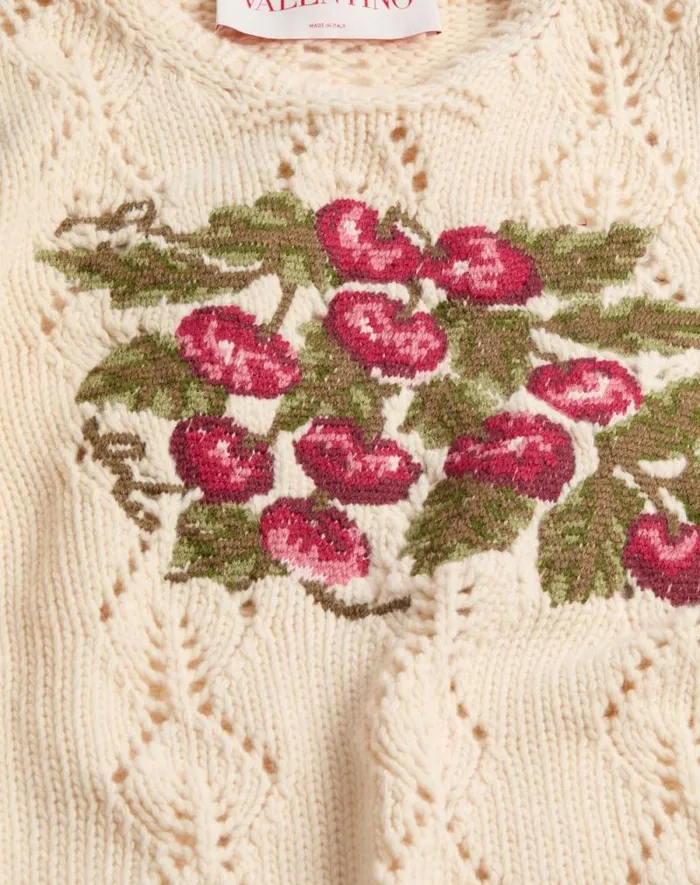 Valentino Knitwear Woman Embroidered Wool Sweater For Woman In Multicolor Multicolor Valentino Knitwear Woman Embroidered Wool Sweater For Woman In Multicolor Multicolor