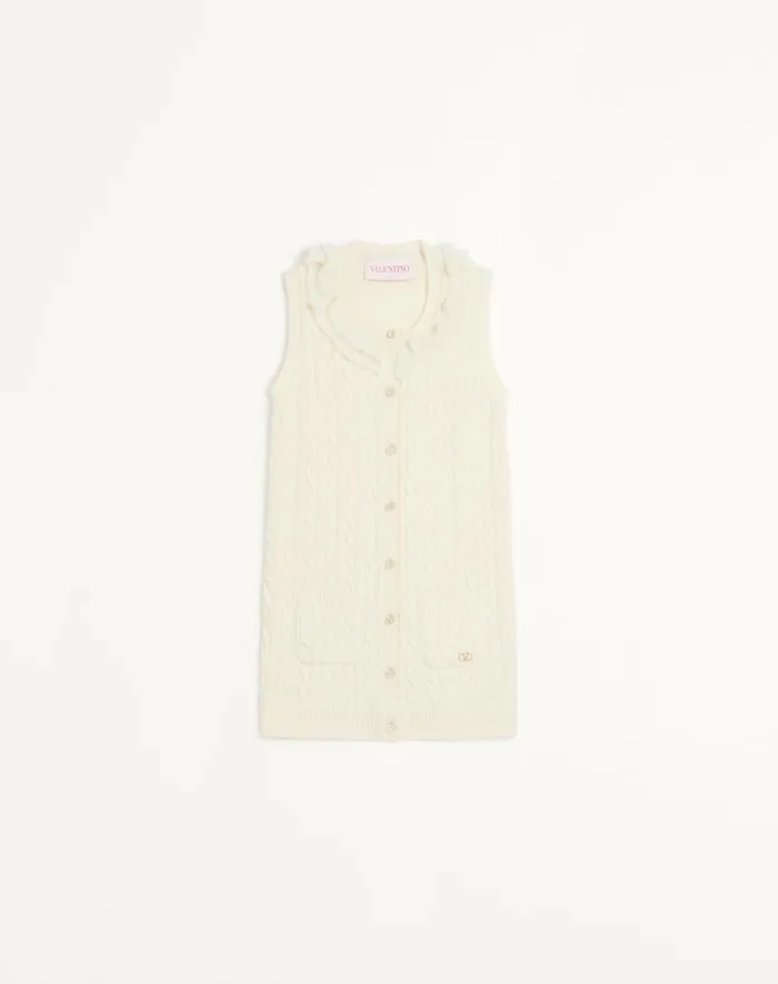 Valentino Knitwear Woman Wool Cardigan For Woman In Latte Latte