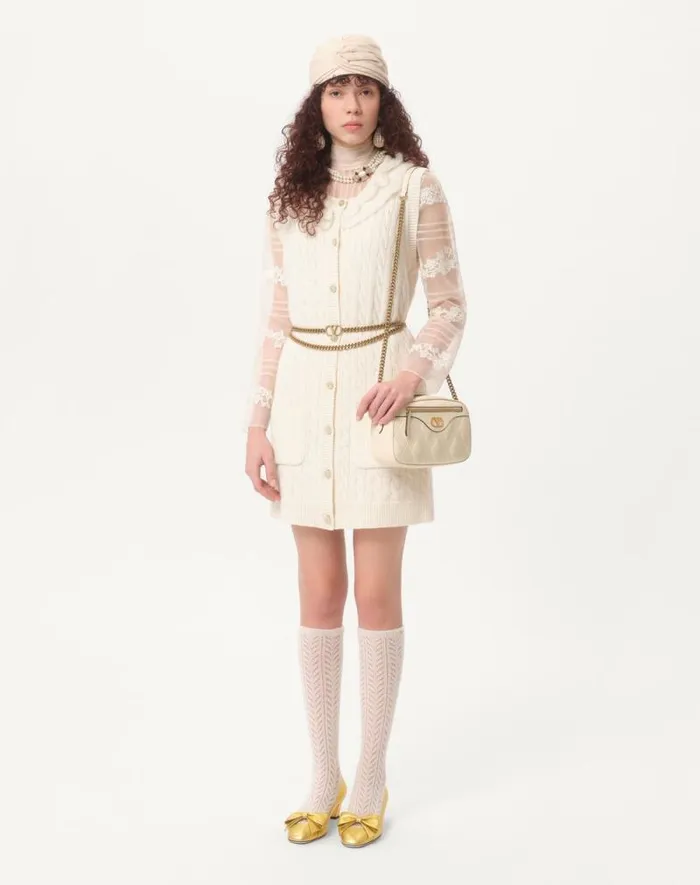 Valentino Knitwear Woman Wool Cardigan For Woman In Latte Latte