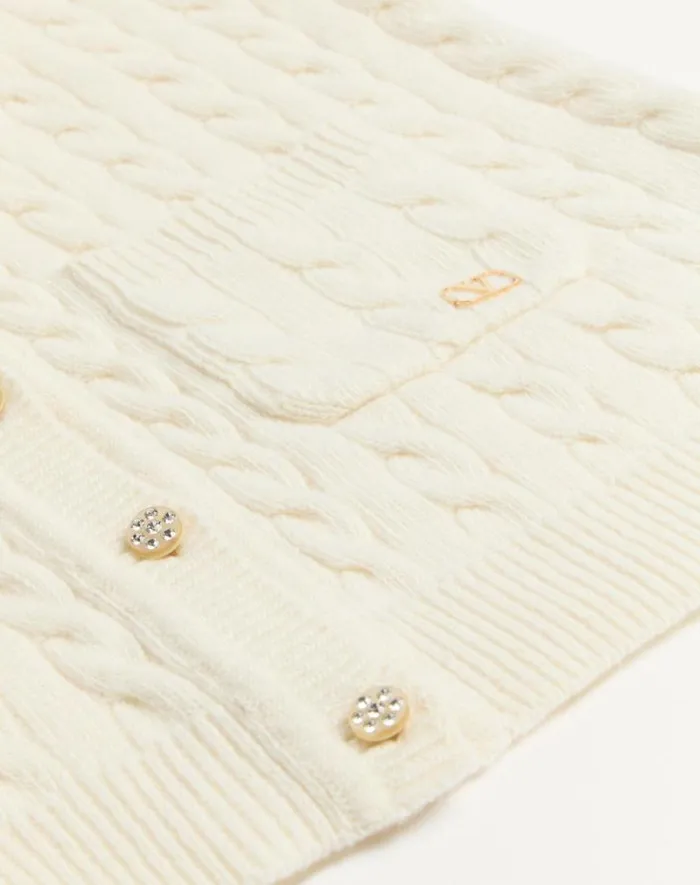 Valentino Knitwear Woman Wool Cardigan For Woman In Latte Latte