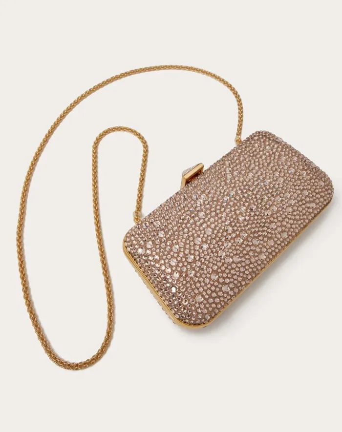 Valentino Mini Bags Woman Carry Secrets Rhinestone Minaudiere For Woman In Gold Quartz Gold Quartz Valentino Mini Bags Woman Carry Secrets Rhinestone Minaudiere For Woman In Gold Quartz Gold Quartz