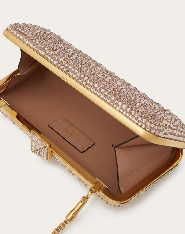 Valentino Mini Bags Woman Carry Secrets Rhinestone Minaudiere For Woman In Gold Quartz Gold Quartz Valentino Mini Bags Woman Carry Secrets Rhinestone Minaudiere For Woman In Gold Quartz Gold Quartz