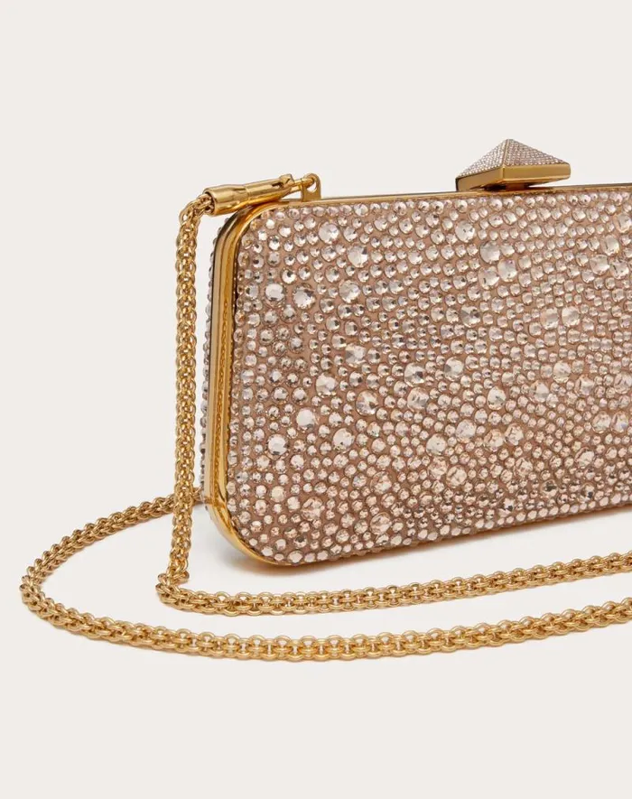 Valentino Mini Bags Woman Carry Secrets Rhinestone Minaudiere For Woman In Gold Quartz Gold Quartz Valentino Mini Bags Woman Carry Secrets Rhinestone Minaudiere For Woman In Gold Quartz Gold Quartz