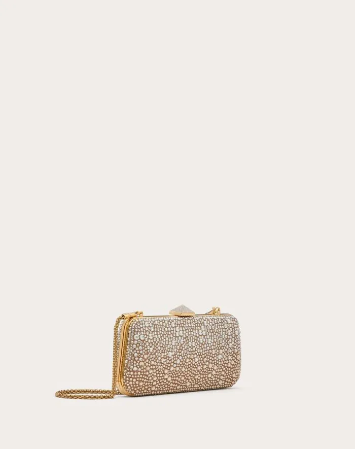 Valentino Mini Bags Woman Carry Secrets Rhinestone Minaudiere For Woman In Gold Quartz Gold Quartz Valentino Mini Bags Woman Carry Secrets Rhinestone Minaudiere For Woman In Gold Quartz Gold Quartz