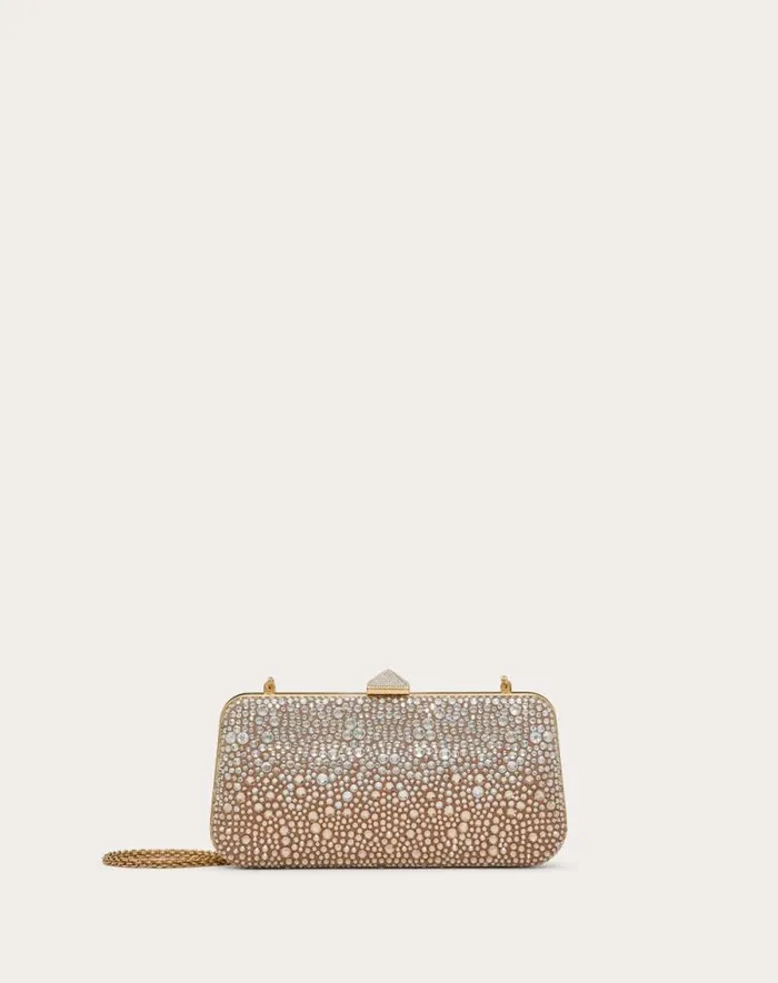 Valentino Mini Bags Woman Carry Secrets Rhinestone Minaudiere For Woman In Gold Quartz Gold Quartz Valentino Mini Bags Woman Carry Secrets Rhinestone Minaudiere For Woman In Gold Quartz Gold Quartz