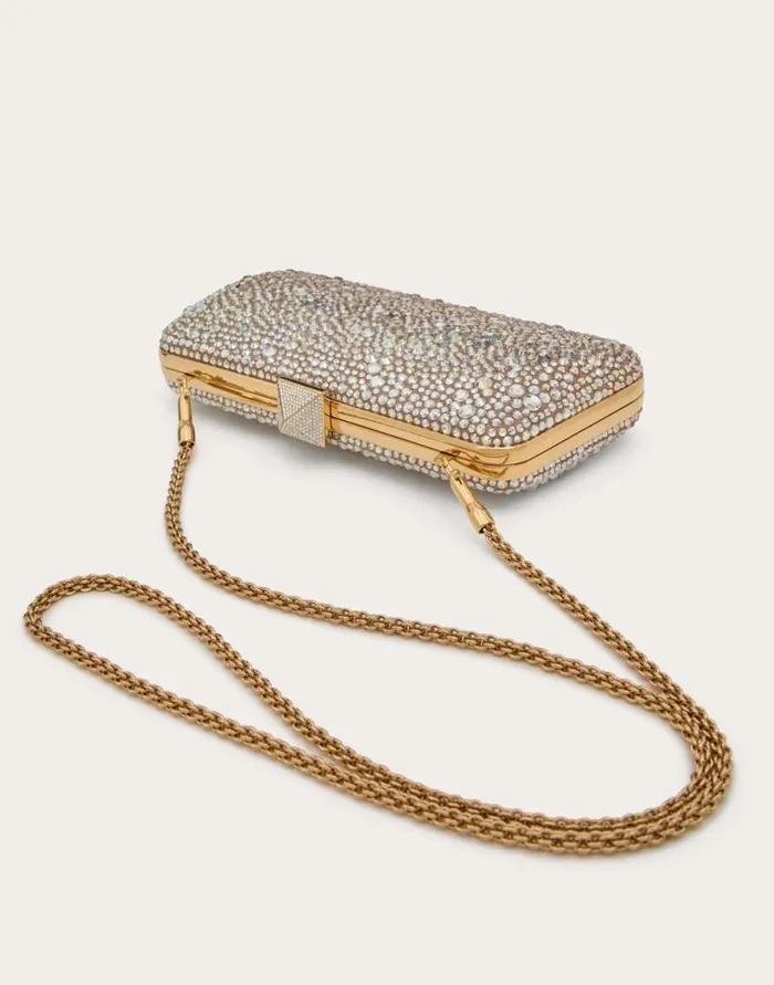 Valentino Mini Bags Woman Carry Secrets Rhinestone Minaudiere For Woman In Gold Quartz Gold Quartz Valentino Mini Bags Woman Carry Secrets Rhinestone Minaudiere For Woman In Gold Quartz Gold Quartz