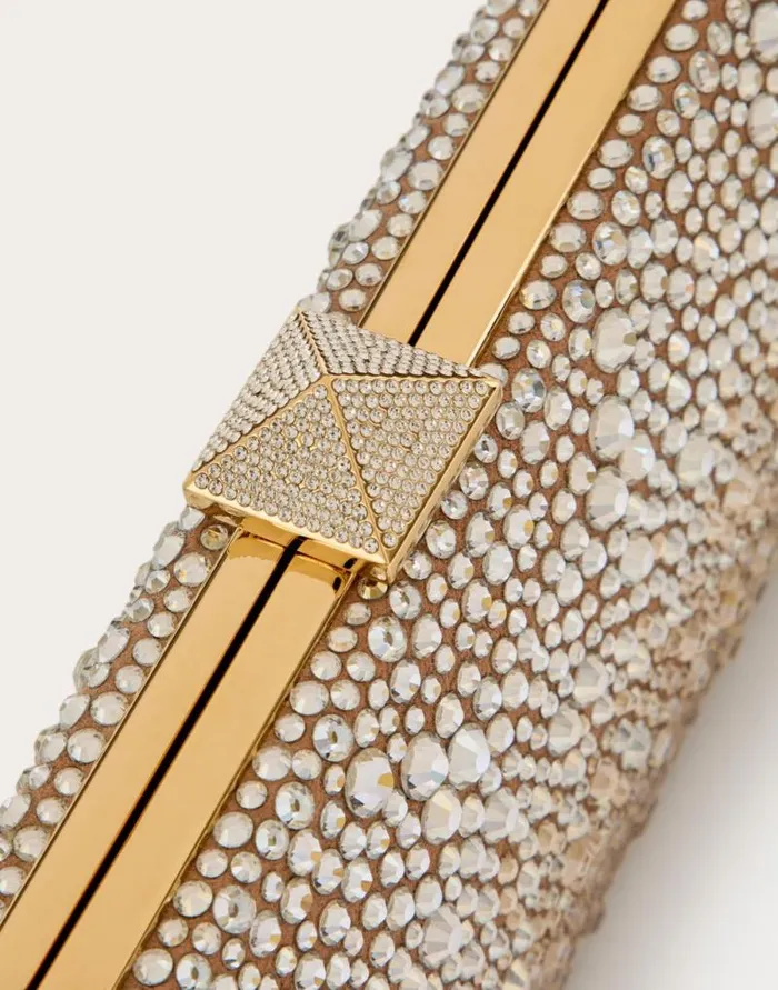 Valentino Mini Bags Woman Carry Secrets Rhinestone Minaudiere For Woman In Gold Quartz Gold Quartz Valentino Mini Bags Woman Carry Secrets Rhinestone Minaudiere For Woman In Gold Quartz Gold Quartz