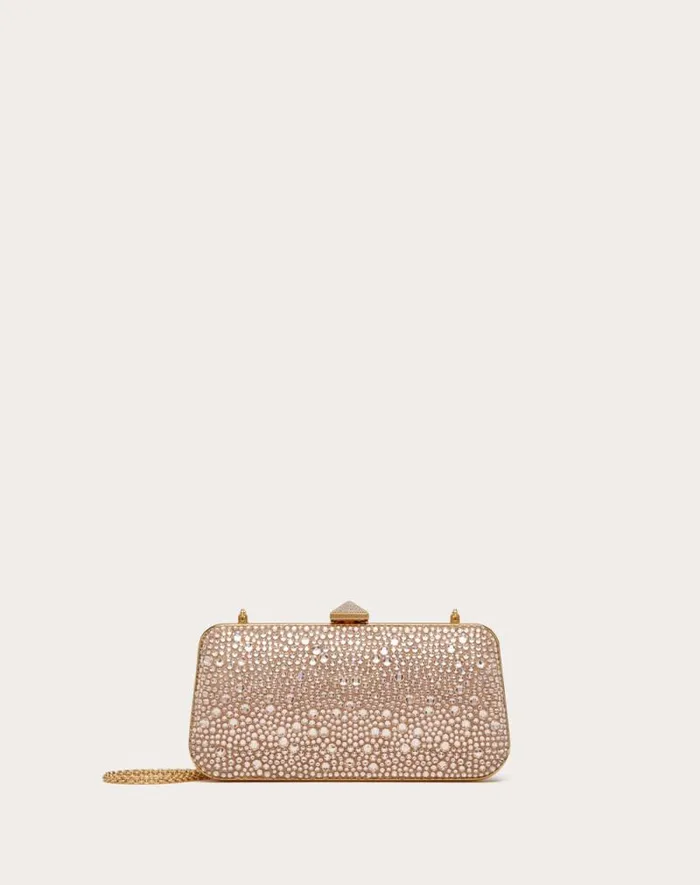 Valentino Mini Bags Woman Carry Secrets Rhinestone Minaudiere For Woman In Gold Quartz Gold Quartz Valentino Mini Bags Woman Carry Secrets Rhinestone Minaudiere For Woman In Gold Quartz Gold Quartz