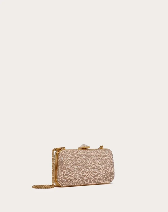 Valentino Mini Bags Woman Carry Secrets Rhinestone Minaudiere For Woman In Gold Quartz Gold Quartz Valentino Mini Bags Woman Carry Secrets Rhinestone Minaudiere For Woman In Gold Quartz Gold Quartz
