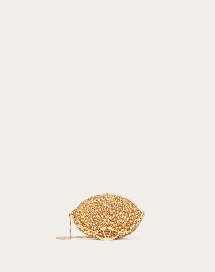 Valentino Mini Bags Woman Valentino Garavani Minaudiere Carry Secrets With Chain For Woman In Gold Gold Valentino Mini Bags Woman Valentino Garavani Minaudiere Carry Secrets With Chain For Woman In Gold Gold