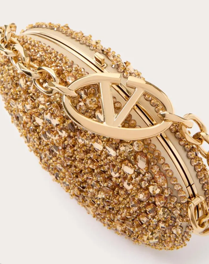 Valentino Mini Bags Woman Valentino Garavani Minaudiere Carry Secrets With Chain For Woman In Gold Gold