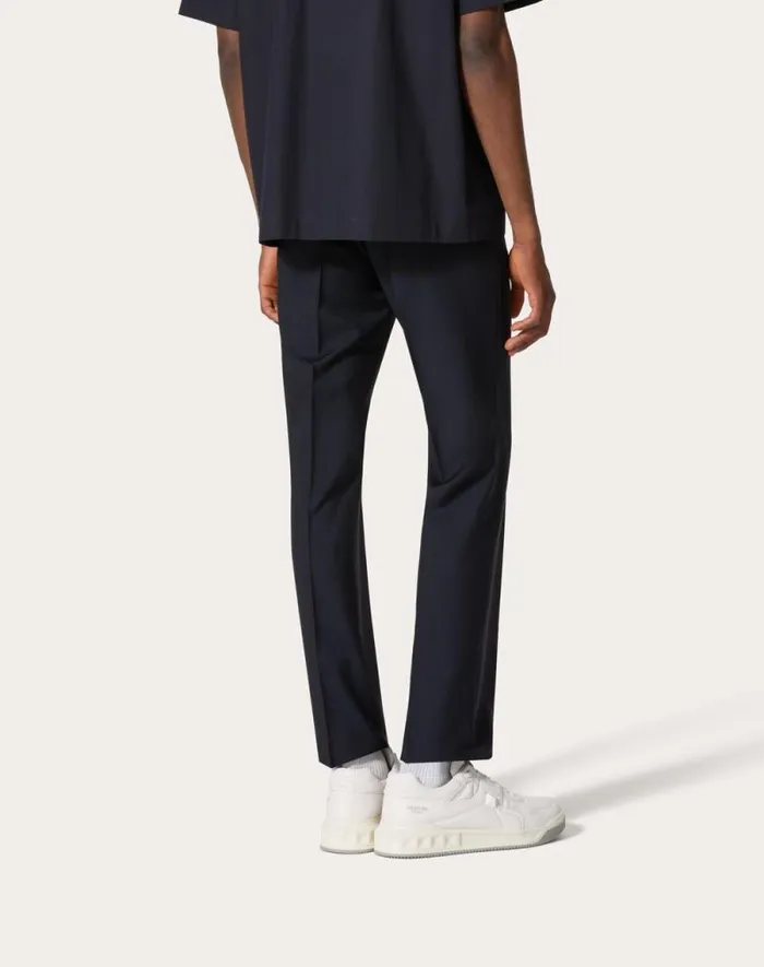 Valentino Pants And Shorts Man Mohair Wool Pants For Man In Black Black Valentino Pants And Shorts Man Mohair Wool Pants For Man In Black Black