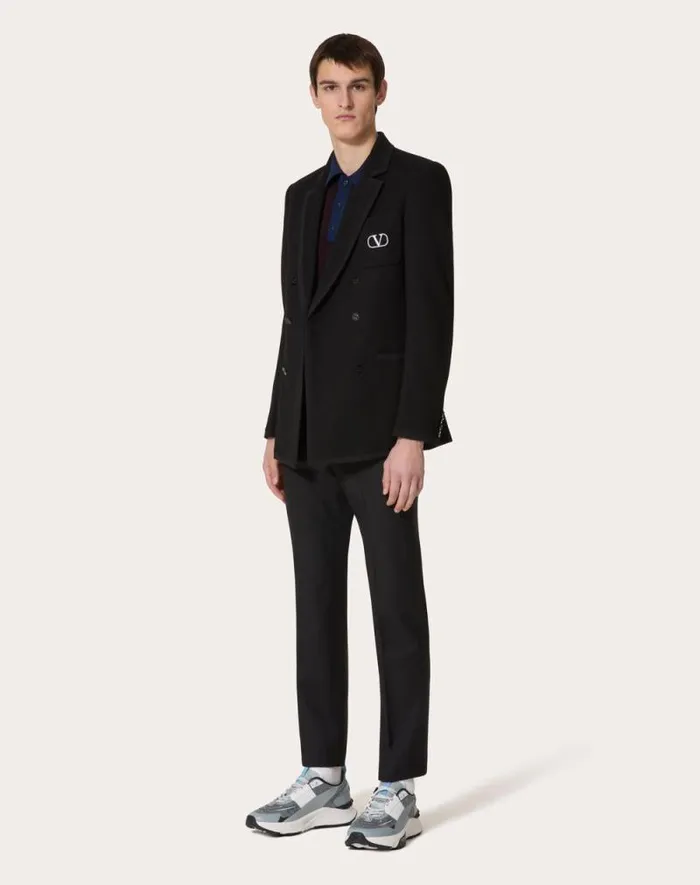 Valentino Pants And Shorts Man Mohair Wool Pants For Man In Black Black Valentino Pants And Shorts Man Mohair Wool Pants For Man In Black Black