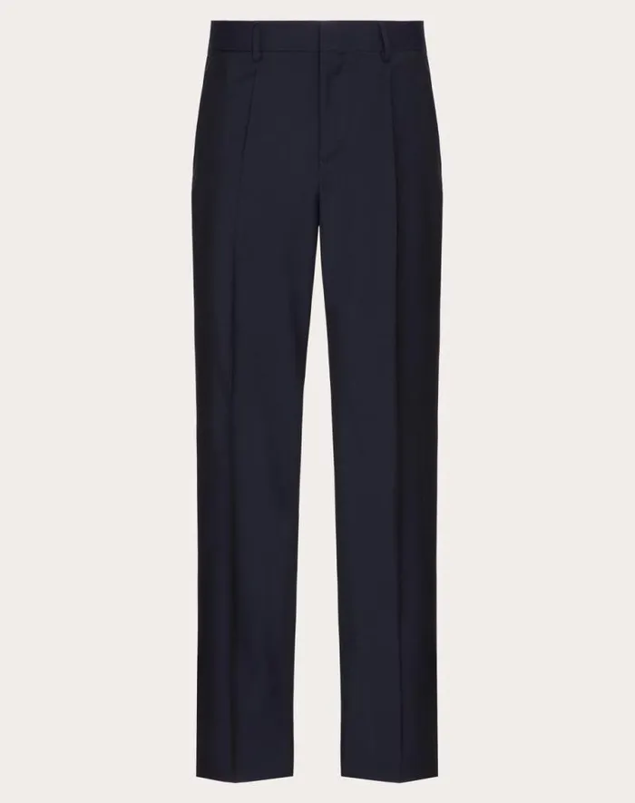 Valentino Pants And Shorts Man Mohair Wool Pants For Man In Black Black Valentino Pants And Shorts Man Mohair Wool Pants For Man In Black Black