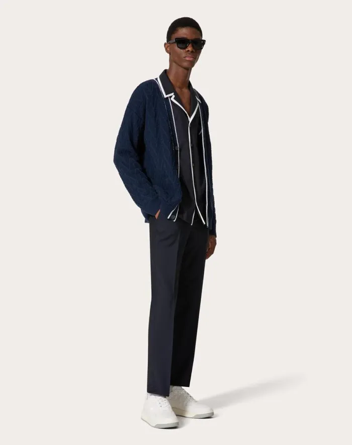 Valentino Pants And Shorts Man Mohair Wool Pants For Man In Black Black Valentino Pants And Shorts Man Mohair Wool Pants For Man In Black Black