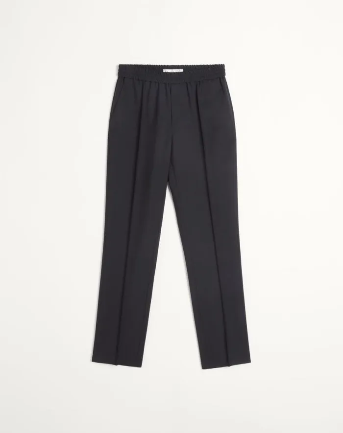 Valentino Pants And Shorts Man Wool Pants For Man In Dark Blue Dark Blue