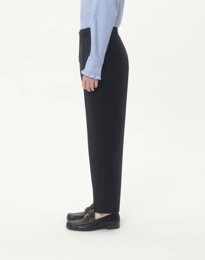 Valentino Pants And Shorts Man Wool Pants For Man In Dark Blue Dark Blue Valentino Pants And Shorts Man Wool Pants For Man In Dark Blue Dark Blue