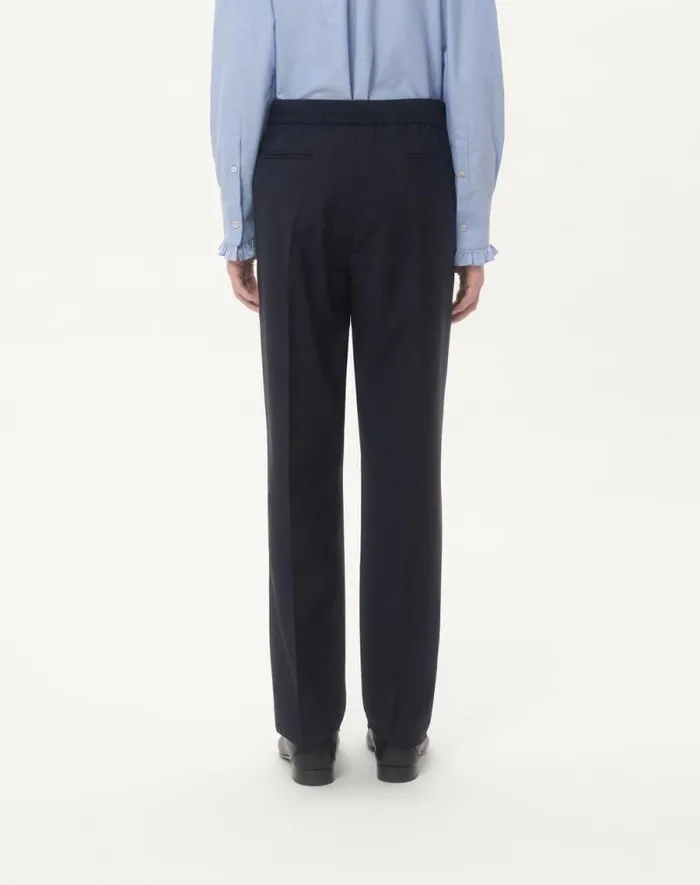 Valentino Pants And Shorts Man Wool Pants For Man In Dark Blue Dark Blue Valentino Pants And Shorts Man Wool Pants For Man In Dark Blue Dark Blue