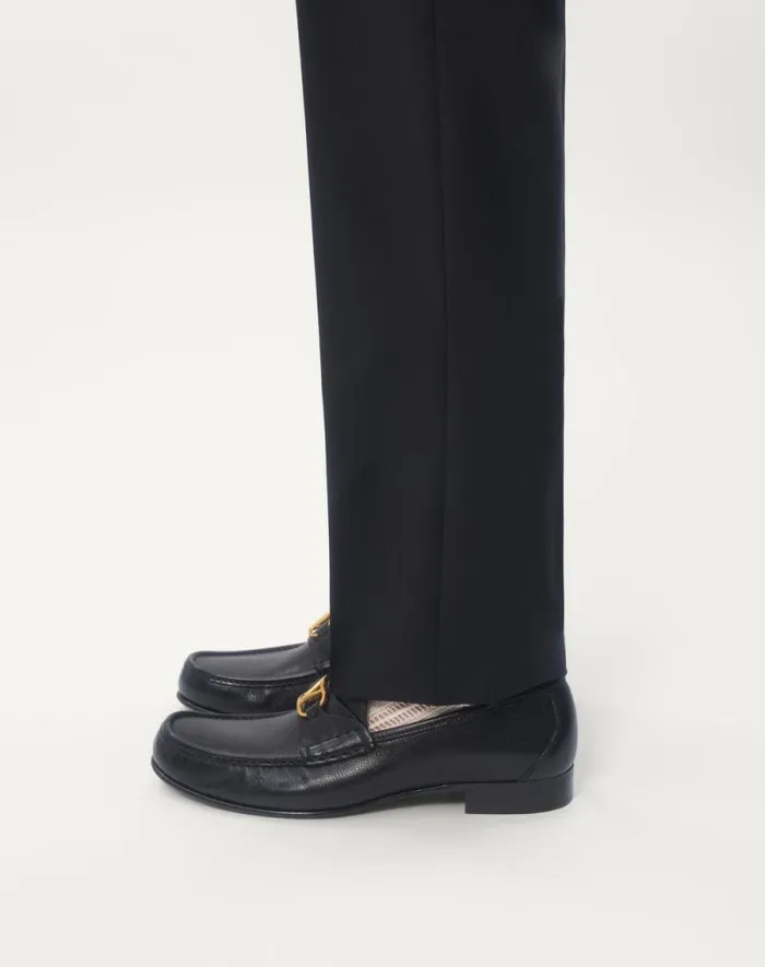 Valentino Pants And Shorts Man Wool Pants For Man In Dark Blue Dark Blue Valentino Pants And Shorts Man Wool Pants For Man In Dark Blue Dark Blue