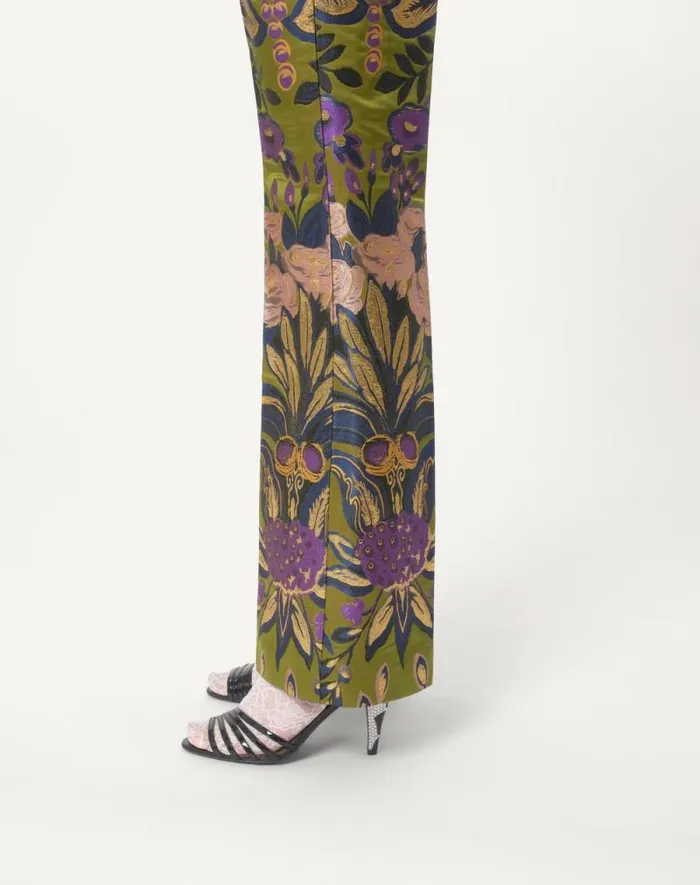Valentino Pants And Shorts Woman Pants In Apres L039hiver Jacquard Floreale Lurex For Woman In Multicolor Multicolor Valentino Pants And Shorts Woman Pants In Apres L039hiver Jacquard Floreale Lurex For Woman In Multicolor Multicolor