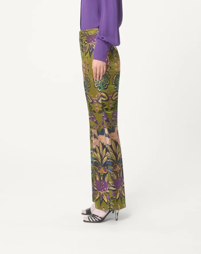 Valentino Pants And Shorts Woman Pants In Apres L039hiver Jacquard Floreale Lurex For Woman In Multicolor Multicolor Valentino Pants And Shorts Woman Pants In Apres L039hiver Jacquard Floreale Lurex For Woman In Multicolor Multicolor