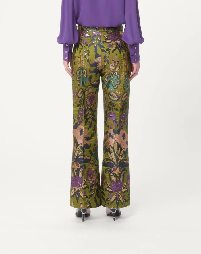 Valentino Pants And Shorts Woman Pants In Apres L039hiver Jacquard Floreale Lurex For Woman In Multicolor Multicolor Valentino Pants And Shorts Woman Pants In Apres L039hiver Jacquard Floreale Lurex For Woman In Multicolor Multicolor