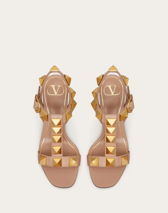 Valentino Sandals Woman Roman Stud Calfskin Sandal 90 Mm For Woman In Rose Cannelle Rose Cannelle Valentino Sandals Woman Roman Stud Calfskin Sandal 90 Mm For Woman In Rose Cannelle Rose Cannelle