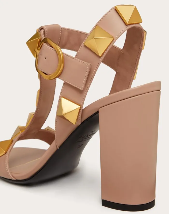 Valentino Sandals Woman Roman Stud Calfskin Sandal 90 Mm For Woman In Rose Cannelle Rose Cannelle Valentino Sandals Woman Roman Stud Calfskin Sandal 90 Mm For Woman In Rose Cannelle Rose Cannelle