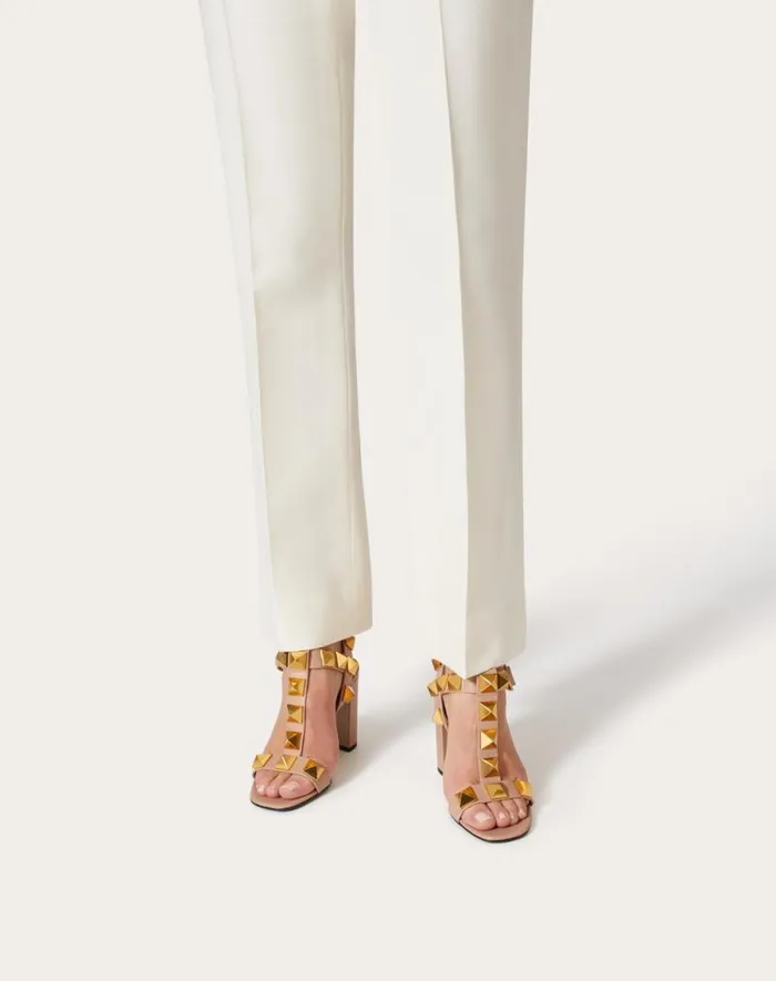 Valentino Sandals Woman Roman Stud Calfskin Sandal 90 Mm For Woman In Rose Cannelle Rose Cannelle Valentino Sandals Woman Roman Stud Calfskin Sandal 90 Mm For Woman In Rose Cannelle Rose Cannelle