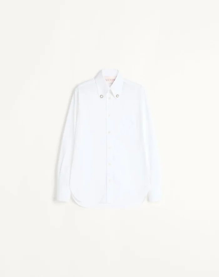Valentino Shirts And Tops Woman Cotton Popeline Shirt For Woman In Optic White Optic White