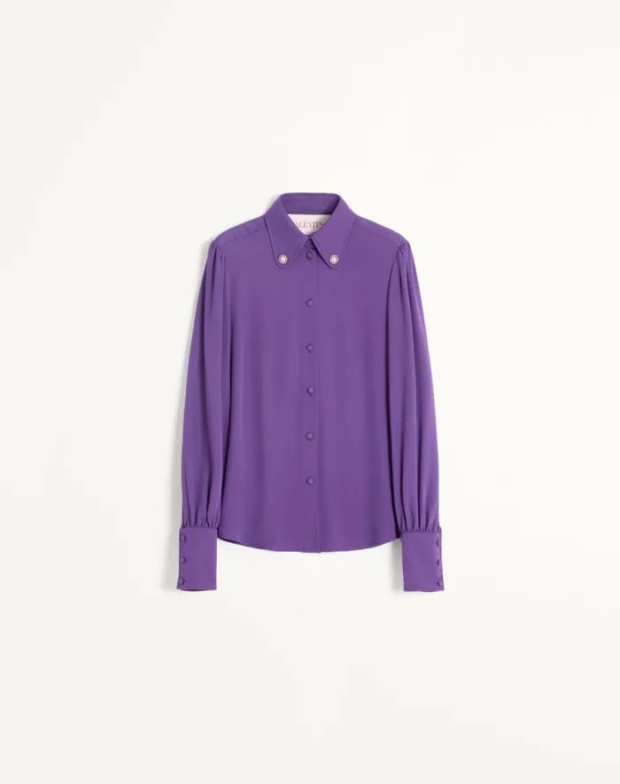 Valentino Shirts And Tops Woman Georgette Blouse For Woman In Violet Violet