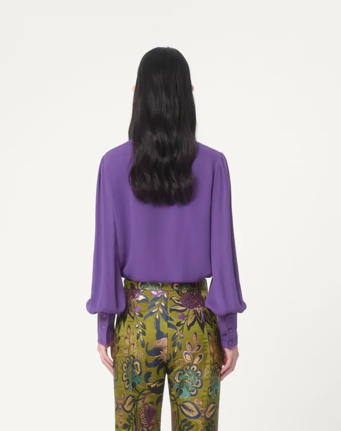 Valentino Shirts And Tops Woman Georgette Blouse For Woman In Violet Violet Valentino Shirts And Tops Woman Georgette Blouse For Woman In Violet Violet