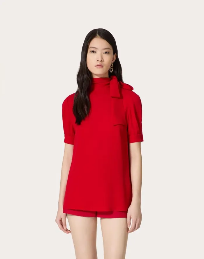 Valentino Shirts And Tops Woman Georgette Top For Woman In Red Red Valentino Shirts And Tops Woman Georgette Top For Woman In Red Red