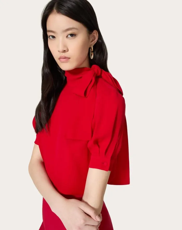 Valentino Shirts And Tops Woman Georgette Top For Woman In Red Red Valentino Shirts And Tops Woman Georgette Top For Woman In Red Red
