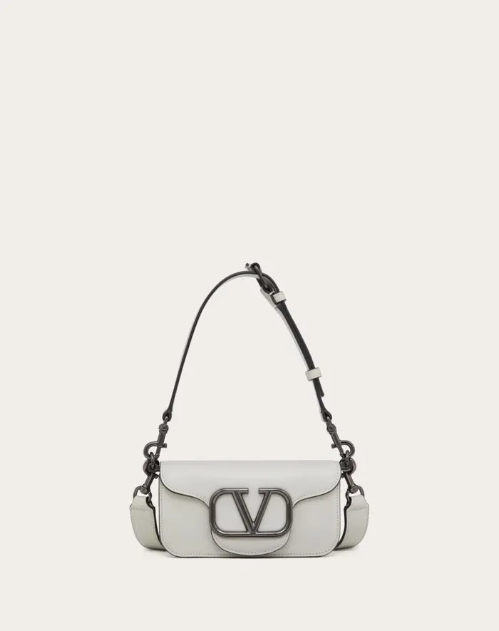 Valentino Shoulder Bags Man Mini Valentino Garavani Loc Crossbody Calfskin Bag For Man In Black Black
