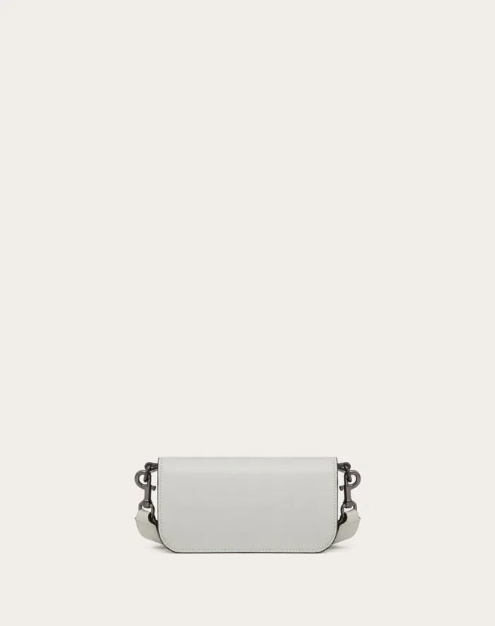 Valentino Shoulder Bags Man Mini Valentino Garavani Loc Crossbody Calfskin Bag For Man In Black Black