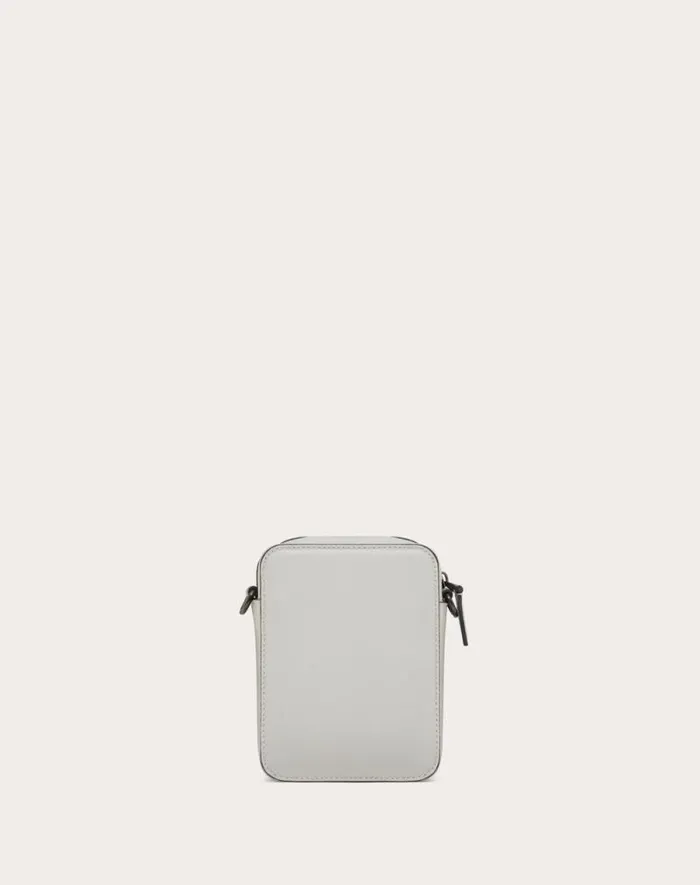Valentino Shoulder Bags Man Mini Valentino Garavani Loc Crossbody Calfskin Bag For Man In Black Black