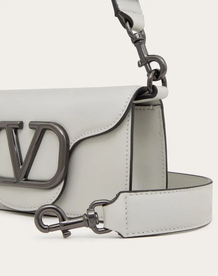 Valentino Shoulder Bags Man Mini Valentino Garavani Loc Crossbody Calfskin Bag For Man In Black Black