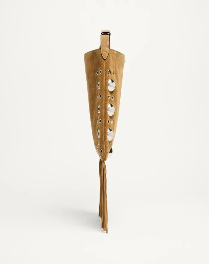 Valentino Shoulder Bags WomanMan Valentino Garavani Nellcte Suede Shoulder Bag With Fringes For Man In Havana Beige Havana Beige Valentino Shoulder Bags WomanMan Valentino Garavani Nellcte Suede Shoulder Bag With Fringes For Man In Havana Beige Havana Beige