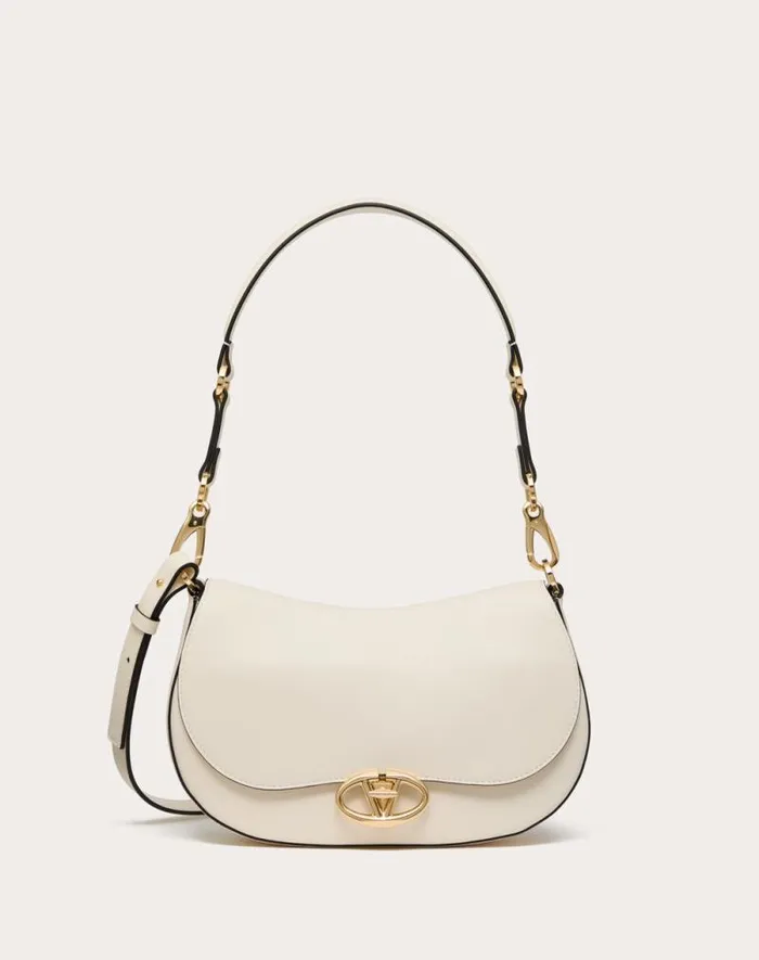 Valentino Shoulder Bags Woman Small Valentino Garavani Ohval Shoulder Bag In Nappa Calfskin For Woman In Ivory Ivory Valentino Shoulder Bags Woman Small Valentino Garavani Ohval Shoulder Bag In Nappa Calfskin For Woman In Ivory Ivory