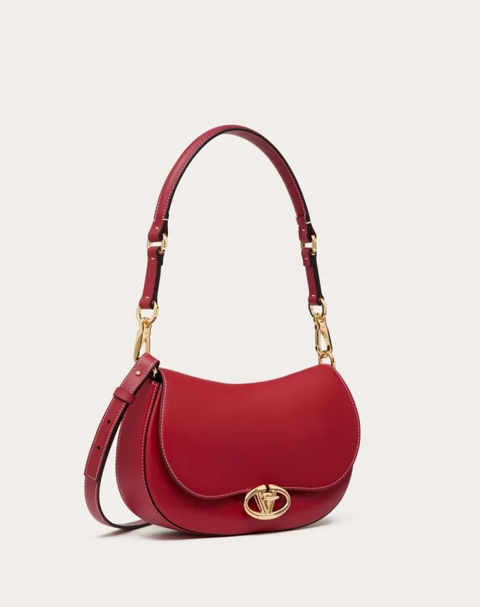 Valentino Shoulder Bags Woman Small Valentino Garavani Ohval Shoulder Bag In Nappa Calfskin For Woman In Ivory Ivory
