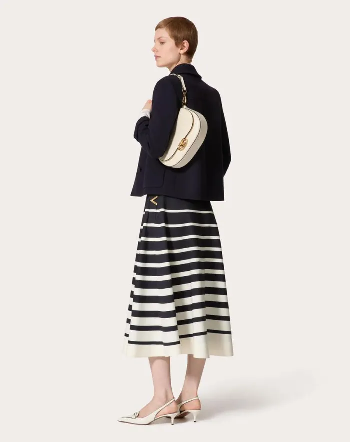 Valentino Shoulder Bags Woman Small Valentino Garavani Ohval Shoulder Bag In Nappa Calfskin For Woman In Ivory Ivory