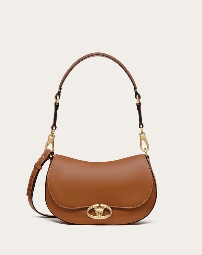 Valentino Shoulder Bags Woman Small Valentino Garavani Ohval Shoulder Bag In Nappa Calfskin For Woman In Ivory Ivory