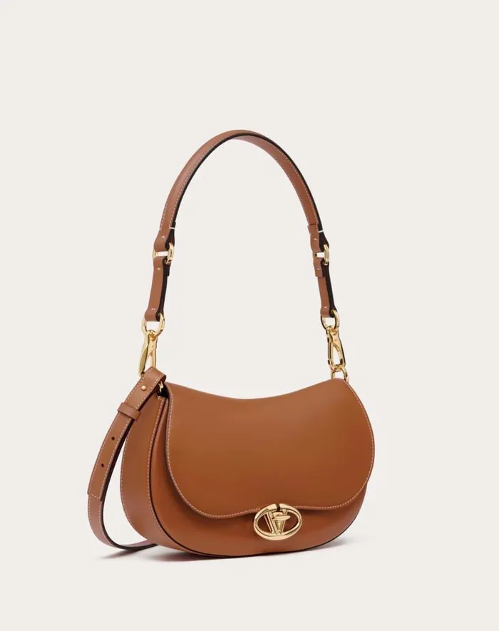 Valentino Shoulder Bags Woman Small Valentino Garavani Ohval Shoulder Bag In Nappa Calfskin For Woman In Ivory Ivory