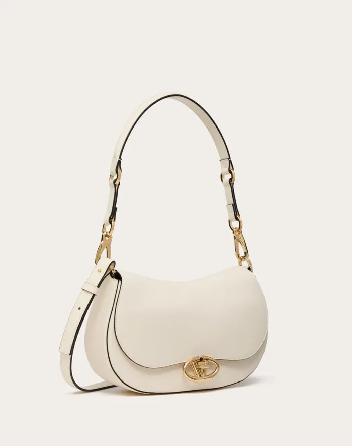 Valentino Shoulder Bags Woman Small Valentino Garavani Ohval Shoulder Bag In Nappa Calfskin For Woman In Ivory Ivory