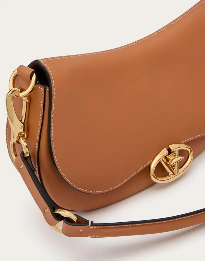 Valentino Shoulder Bags Woman Small Valentino Garavani Ohval Shoulder Bag In Nappa Calfskin For Woman In Ivory Ivory