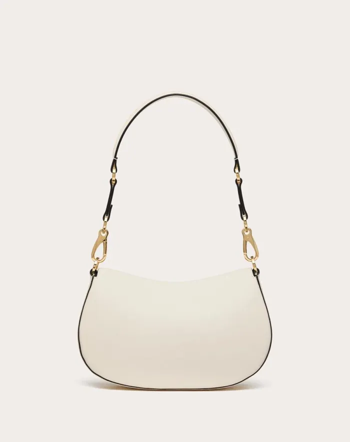 Valentino Shoulder Bags Woman Small Valentino Garavani Ohval Shoulder Bag In Nappa Calfskin For Woman In Ivory Ivory