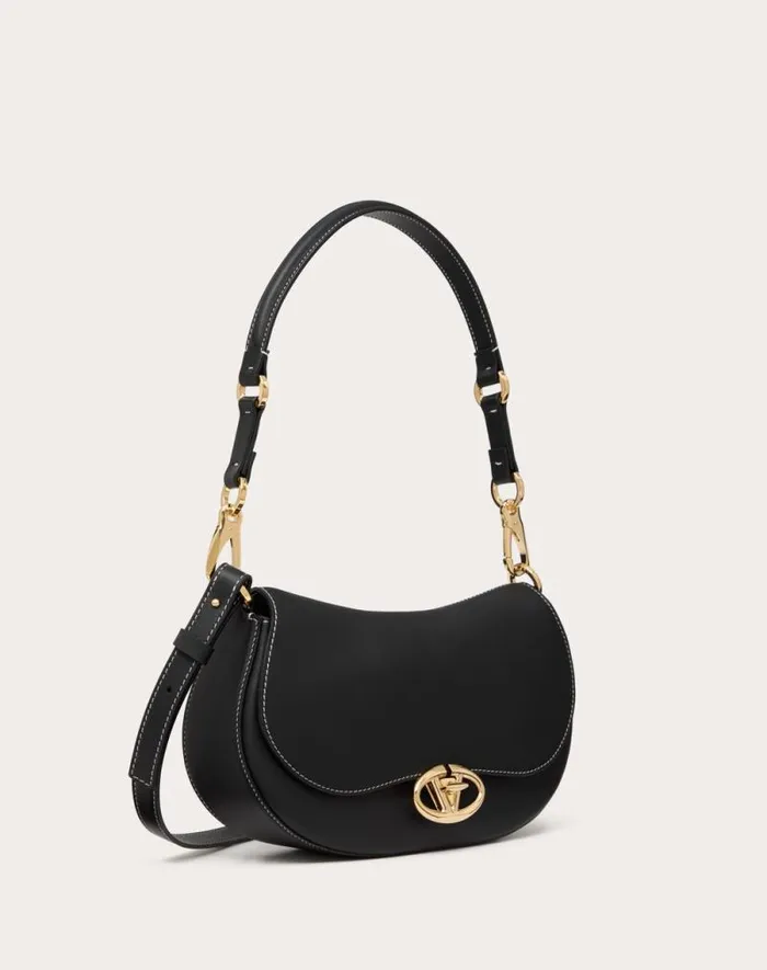 Valentino Shoulder Bags Woman Small Valentino Garavani Ohval Shoulder Bag In Nappa Calfskin For Woman In Ivory Ivory